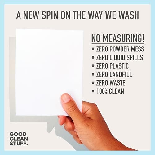 Good Clean Stuff Laundry Detergent Strips Sheets 64 loads Eco Ultra-Concentrated Non-Bio Linen Fresh Scent for Machine and Hand Washing — view 3