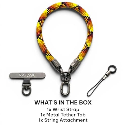 RATASK Orange Wrist Lanyard Strap, Chunky Universal Mobile Phone Strap, Durable 10mm Rope Lanyard for Camera, Keys, Everyday Carry, Phone Charm Accessory, (Orange) — view 6