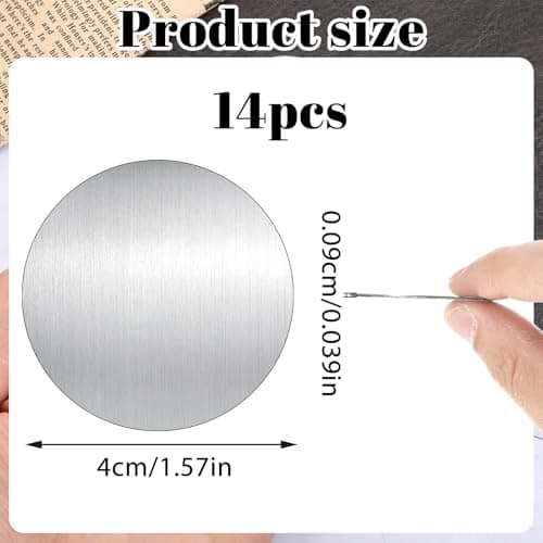 14 Pcs Strong Sticker Base for Magnets, Round Magnet, Phone Metal Plates for Magnetic Car Mount, Universal Metal Plate with Adhesive, Back Magnet Stickers (Silver) — view 2