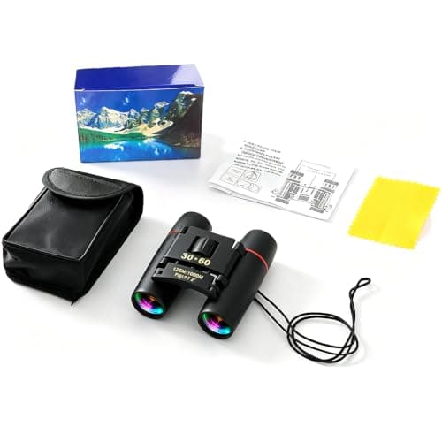 30X60 Mini Binoculars with Case & Strap, Compact Small Pocket Travel Binocular for Bird Watching Concert Theater Opera, High Power Optics for Cruise Ship Essentials Norway Alaska Hiking Camping Gear