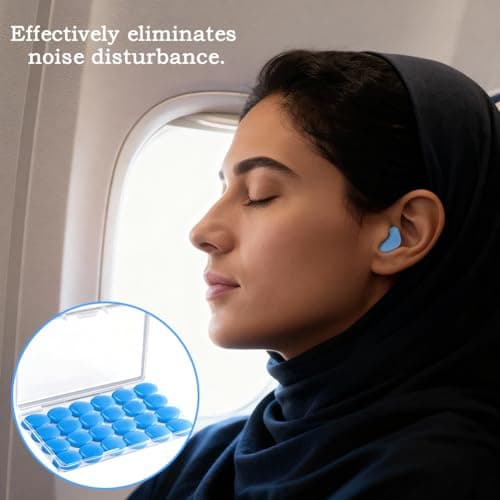 12 Pairs Silicone Ear Plugs, Reusable Waterproof Moldable SNR 27dB Noise Cancelling Earplugs for Sleeping, Shooting, Airplanes, Studying (Blue) — view 5