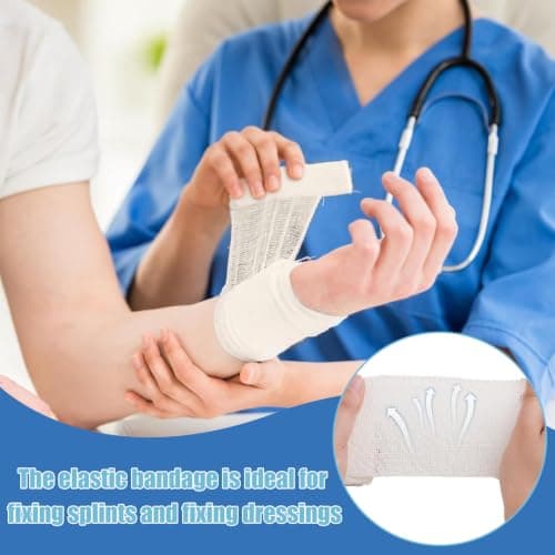 KUBDPQOR 4PCS Elastic Compression Bandage Set – Durable Cotton Support Wraps with Clips – Lightweight First Aid Bandages for Ankles, Wrists, Arms, Legs, Sprains and Strains Black — view 5