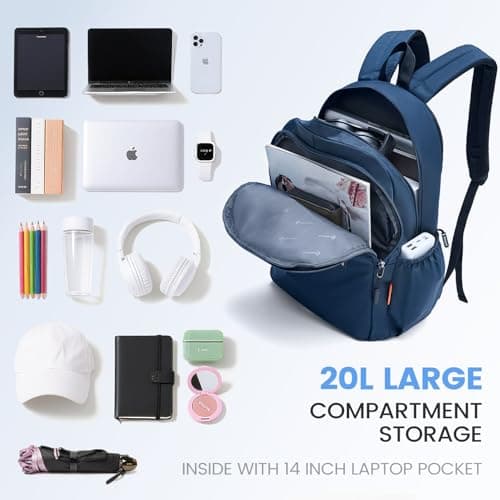 palamea 40x30x15cm Travel Backpack Underseat Cabin Bag Luggage for British Airways Wizzair, 14" Laptop Compartment Rucksack Hand Luggage Lightweight Small Trekking Backpack Daypack — view 3