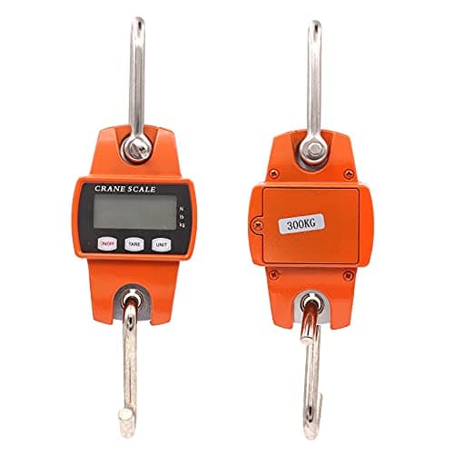MUALROUS Mini Digital Crane Scale, 300kg/600lb Electronic Hook Hanging Scale for Farm Hunting Fishing Outdoor (Orange) — view 4