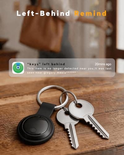 Smart Air Tracker Tags 4 Pack, Smart Wireless Tracker Compatible with Apple Find My (iOS Only), IP67 Waterproof Item Finder with Replaceable Battery for Keys, Luggage, Bags, Suitcases — view 4