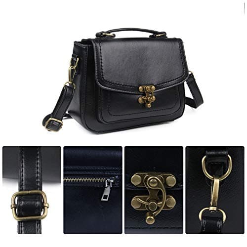 EVEOUT Casual Vegan Leather Cross Body Bag for Women, Retro Ladies Handbag Stylish Messenger Satchel Purse Bag Classic Vintage Top Handle Bags for Girls — view 2