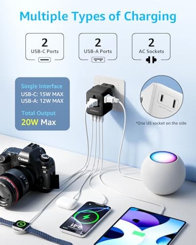 decqle “Pro” Universal Travel Adapter for International Travel -EU UK US AU — view 3