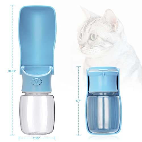 Canareen Foldable Travel Dog Water Bottle for Dog Cat Outdoor(350ml,Blue) — view 3