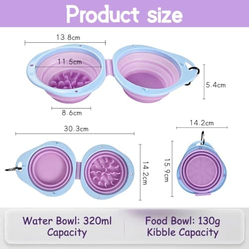 2-in-1 Collapsible Dog Bowl, Portable Silicone Travel Water Bowl — view 2