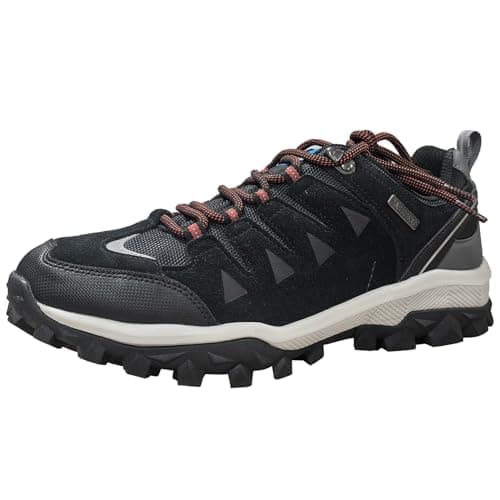 TRAILBLITZ Hiking Shoes Sport Outdoor Walking Shoes Mens Lightweight Breathable Durable Hiking Boots Deep Lugs & EVA Cushioning Woman Man (Black,6)
