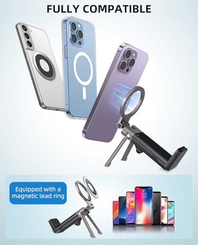 LNBEI Adjustable Magnetic Phone Holder, Handsfree Airplane Phone Holder, Foldable Airplane Travel Essentials, 360° Rotation for All Mobile Phones Desk Long Flying Tray Table — view 6
