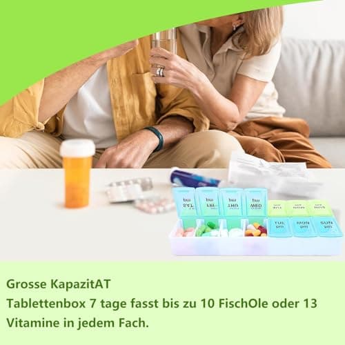 JIIJCAAC 7-Day Pill Box - Pill Boxes 7 Day 2 Times A Day-Daily Medication — view 4