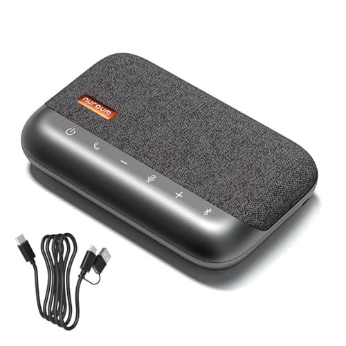 Nuroum A05B Bluetooth Conference Speaker and Microphone, Portable Wireless Speakerphone with Noise Canceling Mic, 3m/10ft Voice Picked Up Computer Speaker for Desktop PC/Laptop