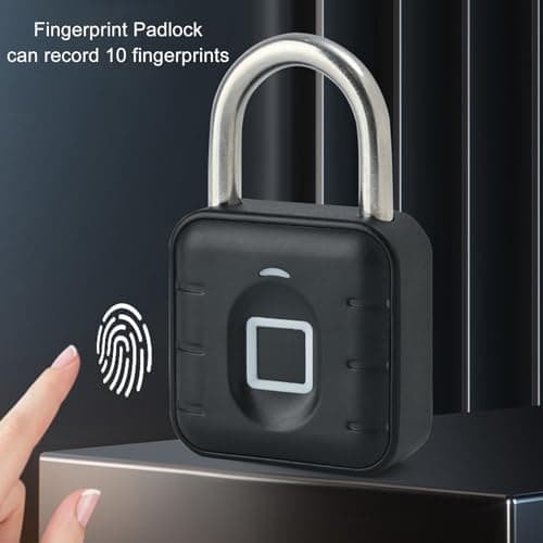 Schimer Keyless Fingerprint Lock Waterproof Slim Biometric Padlock for Suitcases, Backpacks and Gym Lockers (#2) — view 2