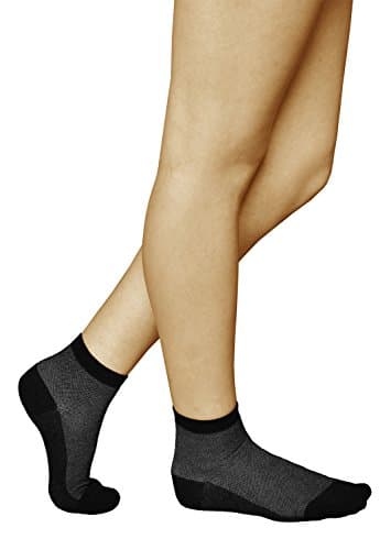 vitsocks Women's SILVER-Cotton Antibacterial Low Ankle Socks (3 PAIRS) Thin Breathable Ladies UK Size, grey, 6-8