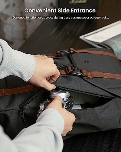 tomtoc Flap Laptop Backpack, Lightweight Water-Resistant Casual Daypack 22L — view 6