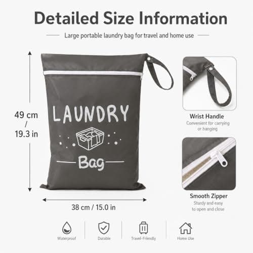 2 Pcs Travel Laundry Bags, Reusable Waterproof Bag, Home Holiday Camping — view 2
