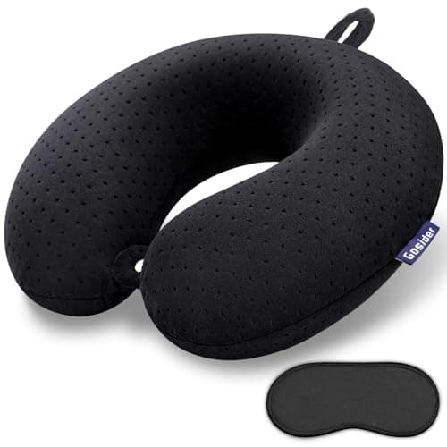 Gosider Travel Neck Pillow Memory Foam Airplane Pillows, Black