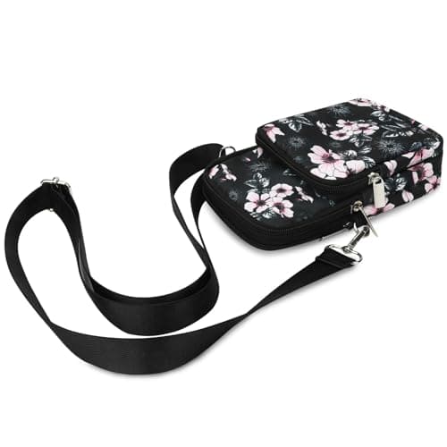 Gocokia Women Girls Ladies Crossbody Phone Bags Wallet Cellphone Purse Small Shoulder Bag Travel Passport Neck Pouch Bag(M, Floral) — view 4