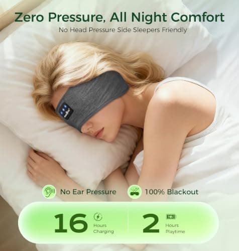 MUSICOZY Sleep Headphones Upgraded BT.5.4 Silent Velcro Headband Headphones — view 4