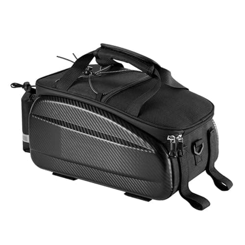 Sxhlseller 31L Expandable Bike Trunk Bag | Large Capacity Rear Rack Saddle Bags with Reflector for Travel Storage, Hard EVA Bike Carrier (Black 11L (Non-Expandable))