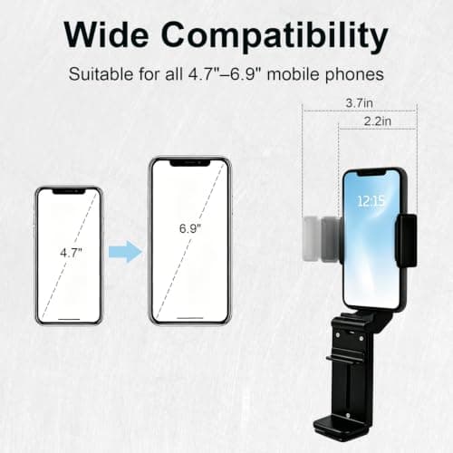 Civori Airplane Phone Holder,360°Rotation Non-Slip Portable Foldable Cell Phone Mount,Hands Free Travel Essentials,Compatible With 4.7-6.9 Inch iPhone & Android Smartphones — view 3
