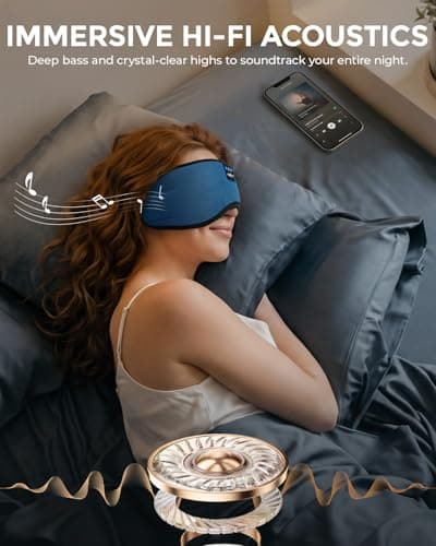 MUSICOZY Cotton Sleep Mask Headphones Side Sleeper Comfort — view 4