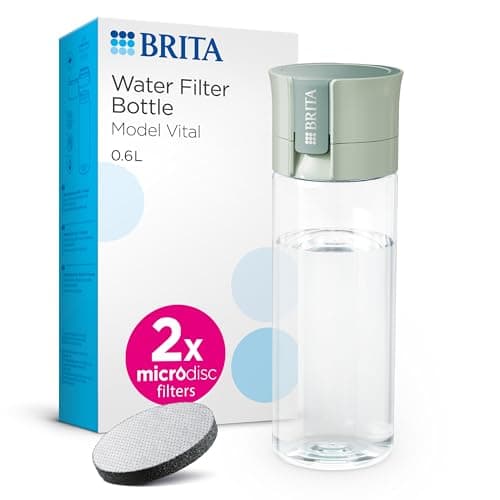 BRITA Water Filter Bottle Model Vital (600ml), 2x MicroDisc Filters