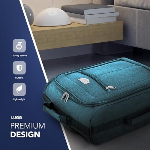 LUGG Cabin Size Lightweight Luggage - Durable 600D Polyester Snowflake Push Up Trolley - Solid Wheels - Easyjet, Ryanair, British Airways - Airway Locker (55x40x20cm) — view 3