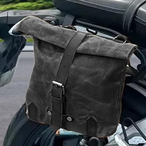 Motorcycle Saddle Bags- 1000g Panniers Side Throw Over Saddle Bags | Waterproof Vintage Oil Waxed Canvas Motorcycle Saddlebags, Motorcycles Tool Bag, Motorcycles Saddlebags for Maintenance Equipment — view 4
