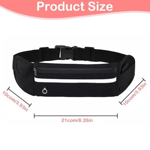 Slim Running Belt - Ultra Light Reflective Run Belt for Men & Women, Adjustable Waist Pack for Phone, Keys, and Essentials, Ideal for Running, Hiking, and Fitness — view 2