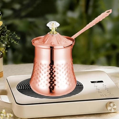 KiBcsLic Rose Gold Coffee Pot with Lid And Handle, Professional, Comfortable Handle for Induction Hobs, Kitchen Helper, S — view 6