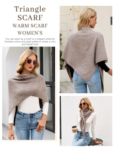 heekpek Winter Shawl Wraps Women Triangle Scarf — view 4