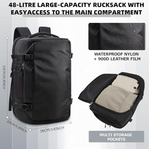Travel Backpack 48L TSA-Approved Large Carry On Backpack Water-Resistant — view 3