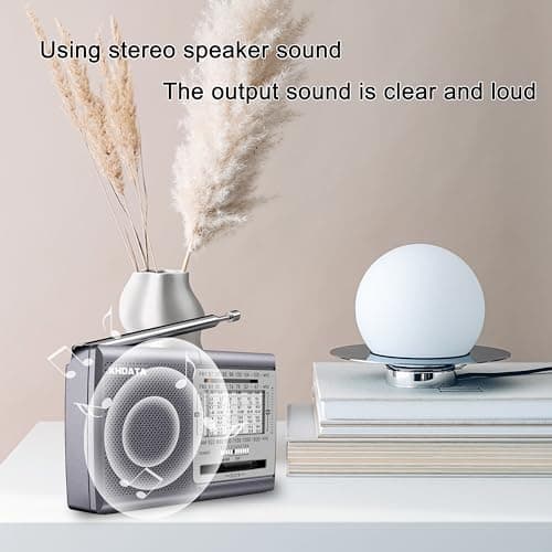 XHDATA D219 Portable Radio Retro FM AM SW Radio Battery Operated for Household Outdoor Camping Hiking Pocket Radio Grey — view 5