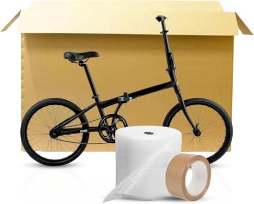 Small Double Walled Bicycle Carboard Box with 10m Bubble Wrap & Strong Tape | Flat-Pack Packaging for Moving House | Strong Carry Case for TVs, Bikes & Artwork Cardboard Bike Box for Air Travel