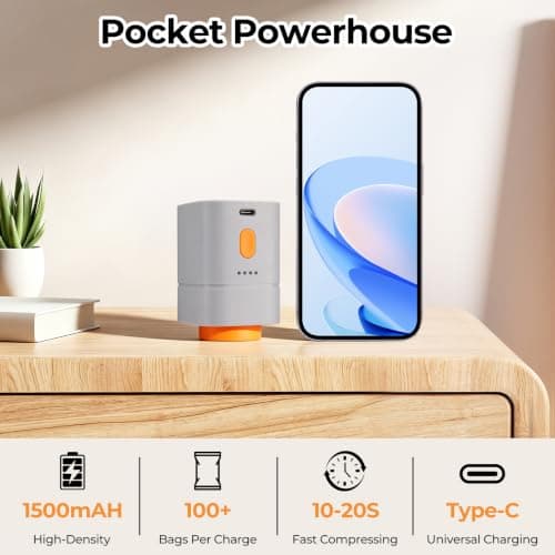 Vacuum Bags for Travel with Wireless Rechargeable Pump 15-Pack — view 2