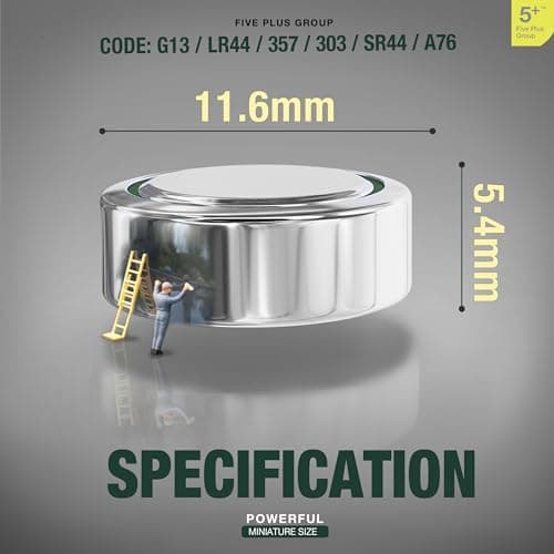 LR44 AG13 A76 357 SR44 L1154 1.5V Alkaline Button Cell Batteries (10 Pack) – High Capacity Coin Batteries for Watches, Key Fobs, Toys & Small Electronics — view 4