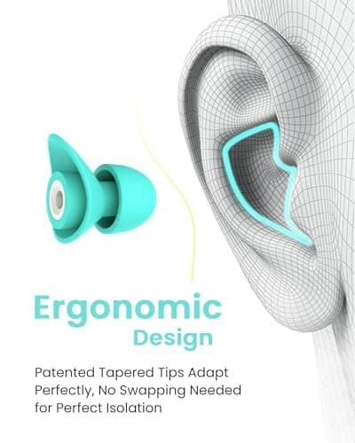 Fitciz Ear Plugs for Sleep & Noise, Zero-Pressure, Size L+M, Light Blue — view 4