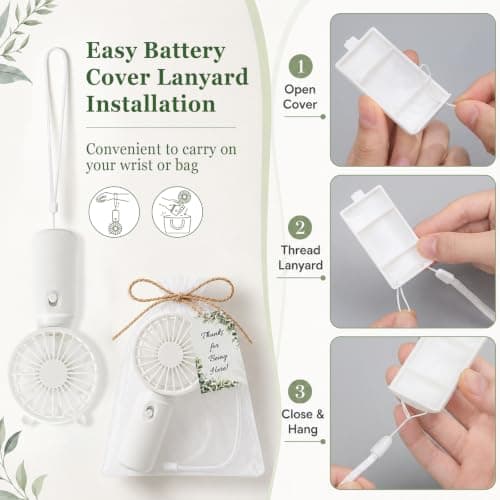 Aruatu 12 Pack Wedding Mini Portable Fan for Guests (No battery included) — view 6