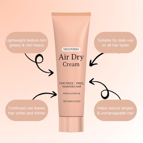 Smoothing Air Dry Cream for Hair,Cream for Frizzy Hair,Frizz Control Hair Conditioner for Long-Term Care,Lightweight Styling Cream Frizzy HairSmoothing,Weightless Styling Cream (1pcs, One Size) — view 4