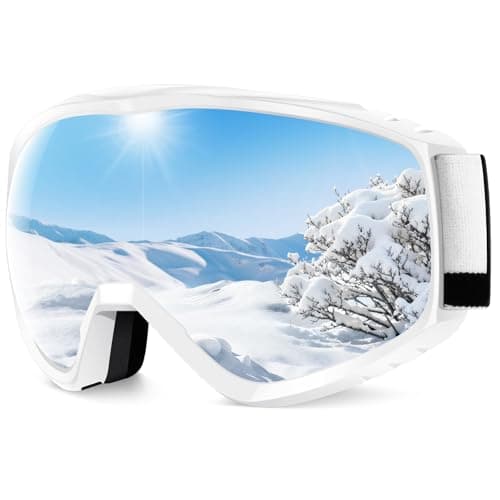 Findway Ski Goggles For Women Men Youth Teen, Snowboarding Goggles Over Glasses Compatible Helmet, Anti-fog UV Protection, Anti-glare Skiing Goggle Silver For Skiing Snowboarding