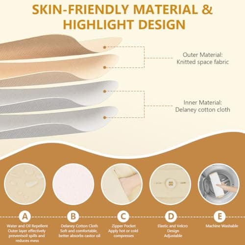 AOOWU Castor Oil Pack, 2PCS Reusable Castor Oil Pack Wrap Kit, Organic Castor Oil Compression Wrap for Liver Detox with Storage Bag, Castor Oil Wrap Machine Washable Anti Oil Leak (Oil Not Included) — view 3