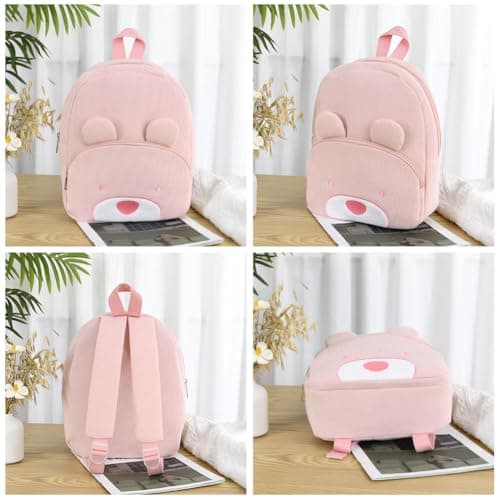 Aomig Kids Mini BackpackRucksack, Toddler Cartoon School Preschool Kindergarten Elementary Small Adjustable Corduroy Rucksack for School Travel(Cute Bear) — view 4