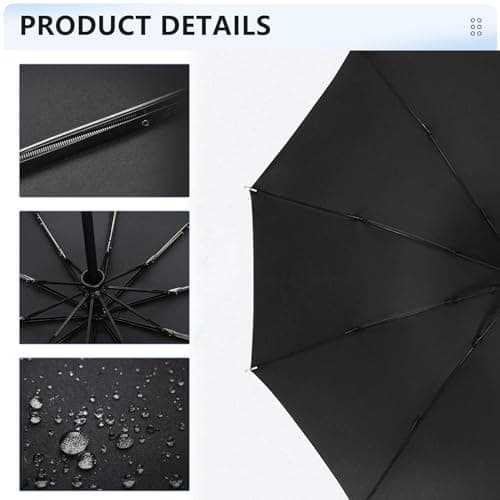 JinliangGuo One Piece Small Travel Folding Umbrella Strong Durable Compact Folding Auto Open Windproof Portable for Rainy Snow Sun Day — view 3
