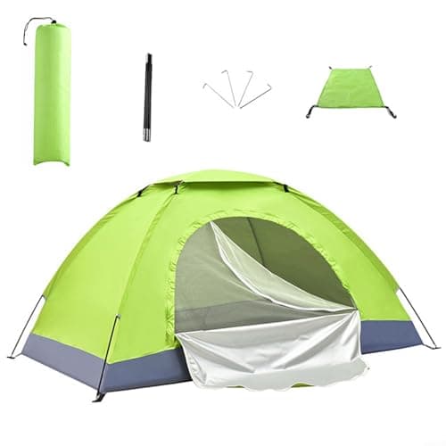 FACULX Ultralight Camping Tent For 1-2 Person, Backpacking Tent With Doors, Carry Bag, Pegs & Rain Fly For Hiking Outdoor Adventures(1 person Green) — view 2