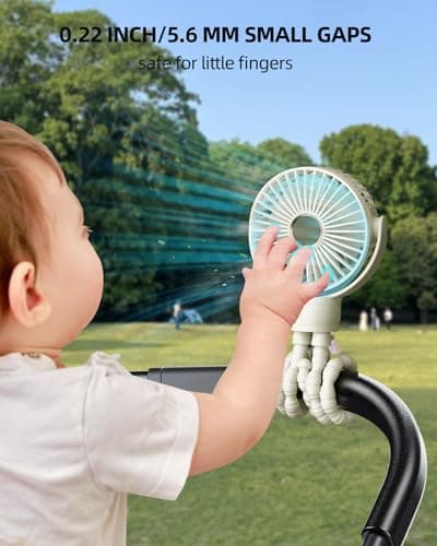 Portable Pram Fan, Small Rechargeable Clip On Fan with Digital Display — view 4