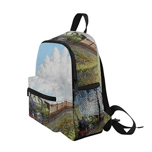 LIANCHENYI Special Steam Train and Railway Landscape Unisex Outdoor Daypacks Bags 2th 3th 4th Grade School Backpack for Kids Boys Girls — view 3