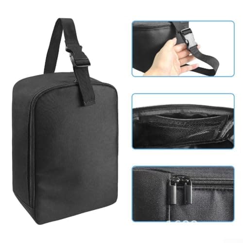 ZiStarlilife Travel Steamer Bag Compatible With Handheld Clothes Steam Iron Storage Case With Hanging Buckle Strap Lightweight Polyester Portable Black — view 3