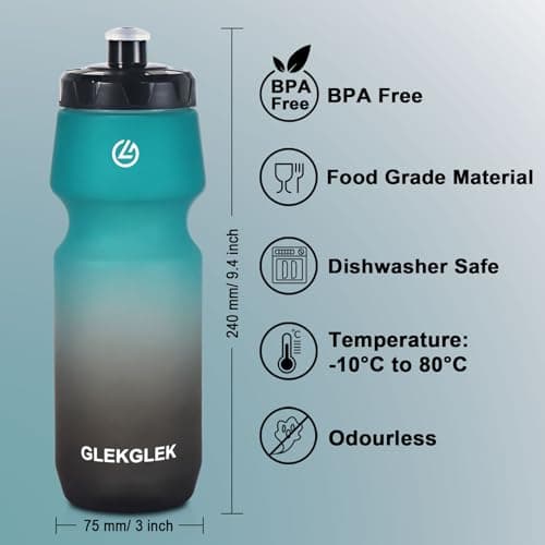 GLEKGLEK Squeeze Sports Bottle 750ml, Leakproof Drinks Bottle, BPA Free — view 2